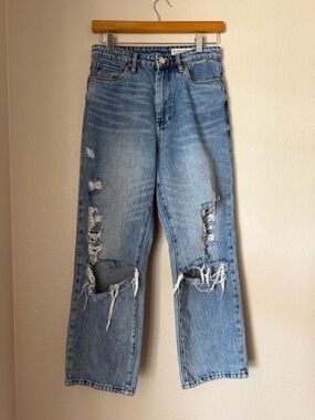 Blank NYC The Baxter Ribcage Straight Leg Jeans Size 27 High Rise Distressed
